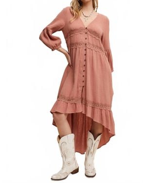 Listicle Brenen Boho High-Low Dress - Orange