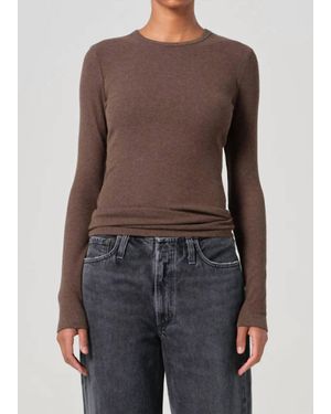 Agolde Delphi Slim Tees - Brown
