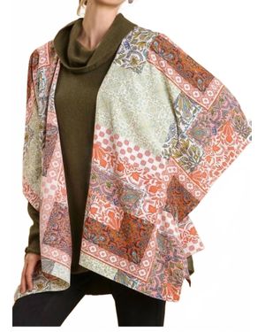 Umgee Flirty Fall Mixed Print Kimono - Multicolor