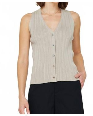Nylander Darla V-Neck Sleeveless Button Down Sweater - Multicolor