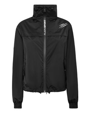 Philipp Plein Cropped Windbreaker Ls Scratch - Black