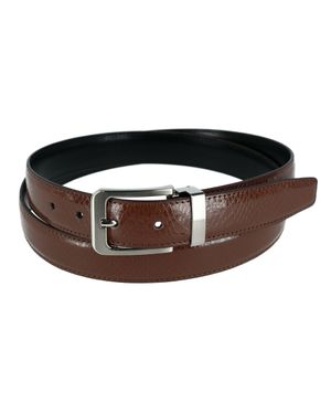 CTM Lizard Print Reversible Dress Belt - Black