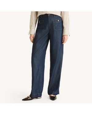 Nautica Chambray Wide Leg Pant - Blue