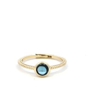 AAMIAA Color Candy Collection Ring With 5Mm Round Topaz - Metallic