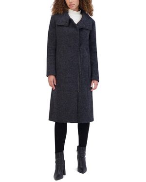 Andrew Marc Asymmetrical Zip Wool Blend Coat in White Lyst