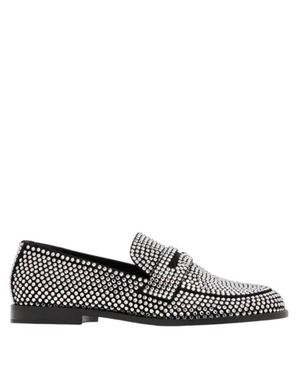AMINA MUADDI Tilda Crystal Loafers, Brand Size 36 Us - Black
