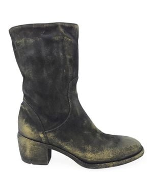 Madison Maison Ah26A Leather Mid Calf Boot - Black