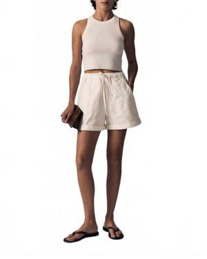 Le Jean Mara Sateen Drawstring Short - Natural