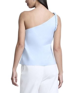 BCBGMAXAZRIA One Shoulder Braided Top - Blue
