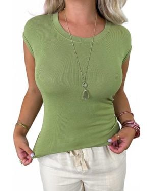 Be Cool The Scoop Neck Top - Green