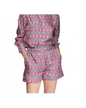 Vilagallo Print Shorts With Pockets - Purple