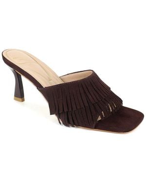 Kenneth Cole Darby Fringe Slip On Dress Sandals - Brown