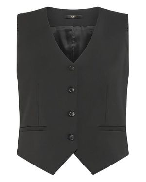 SEVENTY SERGIO TEGON Tailored Wool Blend Sweater With V-Neckline - Black