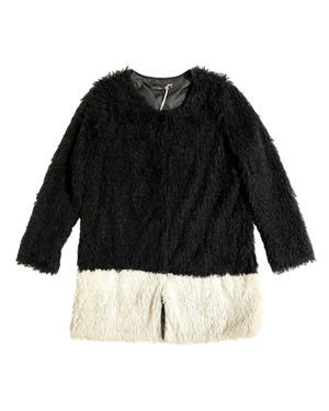 Hazel Faux Fur Two Tone Jacket - Black