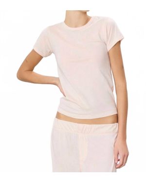 ÉTERNE Fitted Crewneck Short Sleeve Cotton Modal T-Shirt - Pink