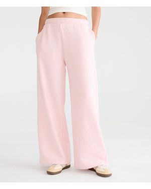 Aéropostale Cloud Soft Mid-Rise Wide Leg Sweatpants - Pink