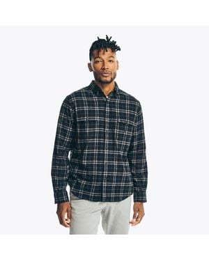 Nautica Sustainably Crafted Plaid Flannel Shirt - Blue