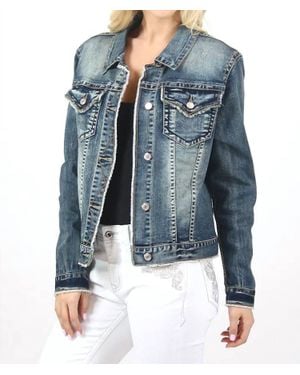 Grace In La Vintage Denim Jacket - Blue