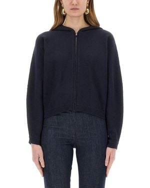 Theory Knit Sweatshirt With Zipper - Blue