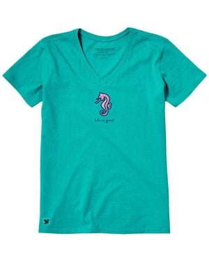 Life Is Good. Crusher T-Shirt - Blue