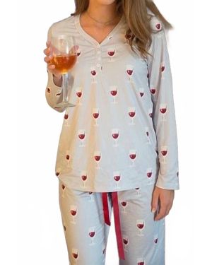 Shirley Stone Wine N' Chill Loungewear Set - Gray
