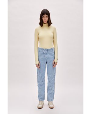 Pcfg Cotton Stitch Detail Straight Denim - Blue