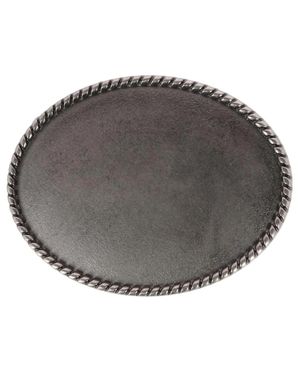 CTM Blank Braided Oval Belt Buckle - Gray