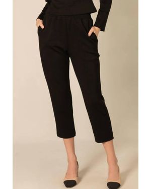 P.Cill Lou Waist Band Ankle Pants - Black