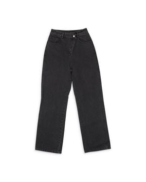 CALLIPYGIAN Washed Wide Leg Slanted Fly Wide-Leg Jeans - Gray