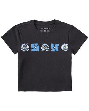 Life Is Good. Floral Crusher Lite T-Shirt - Black
