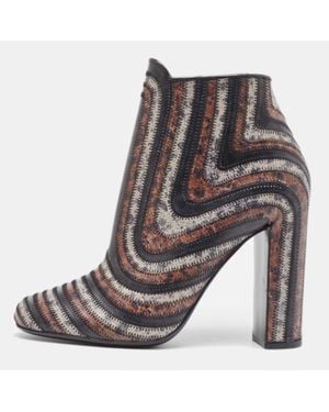 Ferragamo Leather Ankle Length Boots - Black