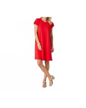 Coco + Carmen Francis Flutter Sleeve Dress - Red