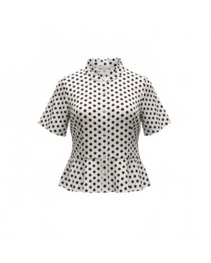 Thml Puff Sleeve Polka Dot Top - White