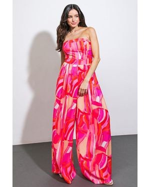 TRUEDAMES Somebody Loves Woven Jumpsuit - Pink