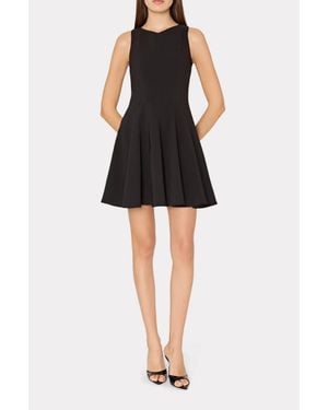 MILLY Sleeveless Stretch Cady Dress - Black