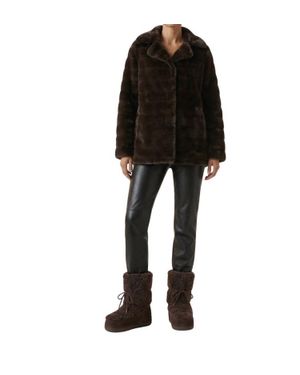 American Dreams Bailey Faux Fur Short Coat - Black