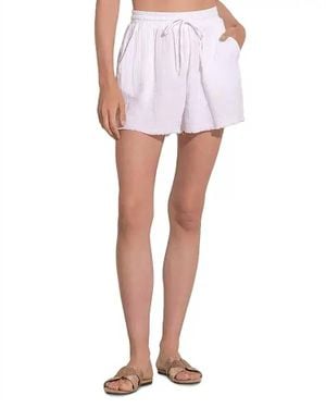 Elan Drawstring Swim Cover-Up Shorts - White