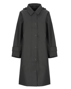 Rains Nara W Snap Buttons Long Raincoat - Gray