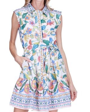 J joy Festival Florals Shirt Dress - Blue