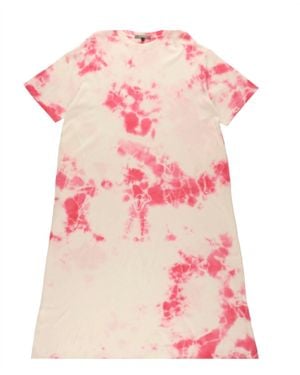 Suzusan Cotton Jersey Half Sleeve Wide Dress - Pink