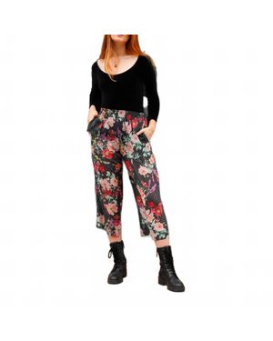 Candice Held Charlotte Silk Georgette Cropped Pants - Black