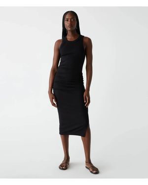 Michael Stars Wren Ruched Midi Dress - Black