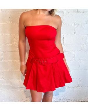 Day + Moon Vintage Flare Dress - Red
