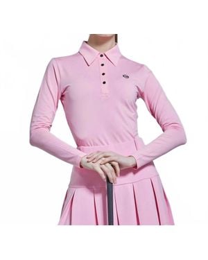 CHUCUCHU Logo Polo Collar T-Shirt - Pink