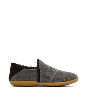 TOMS India Forged Iron Faux Fur Slipper - Black