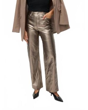 Vero Moda Tessa Coated Wide-Leg Jeans - Natural