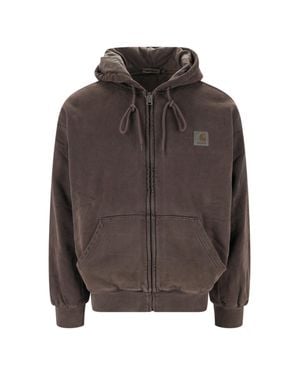 Carhartt Vista Padded Hooded Cotton Denim Jacket - Brown