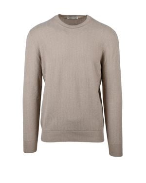 LUIGI GENTILE Classic Crewneck Cotton Sweater - Gray