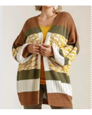 Umgee Cardigan Sweater - Metallic