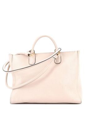 Ferragamo Gancio Braided Convertible Tote Leather - Pink